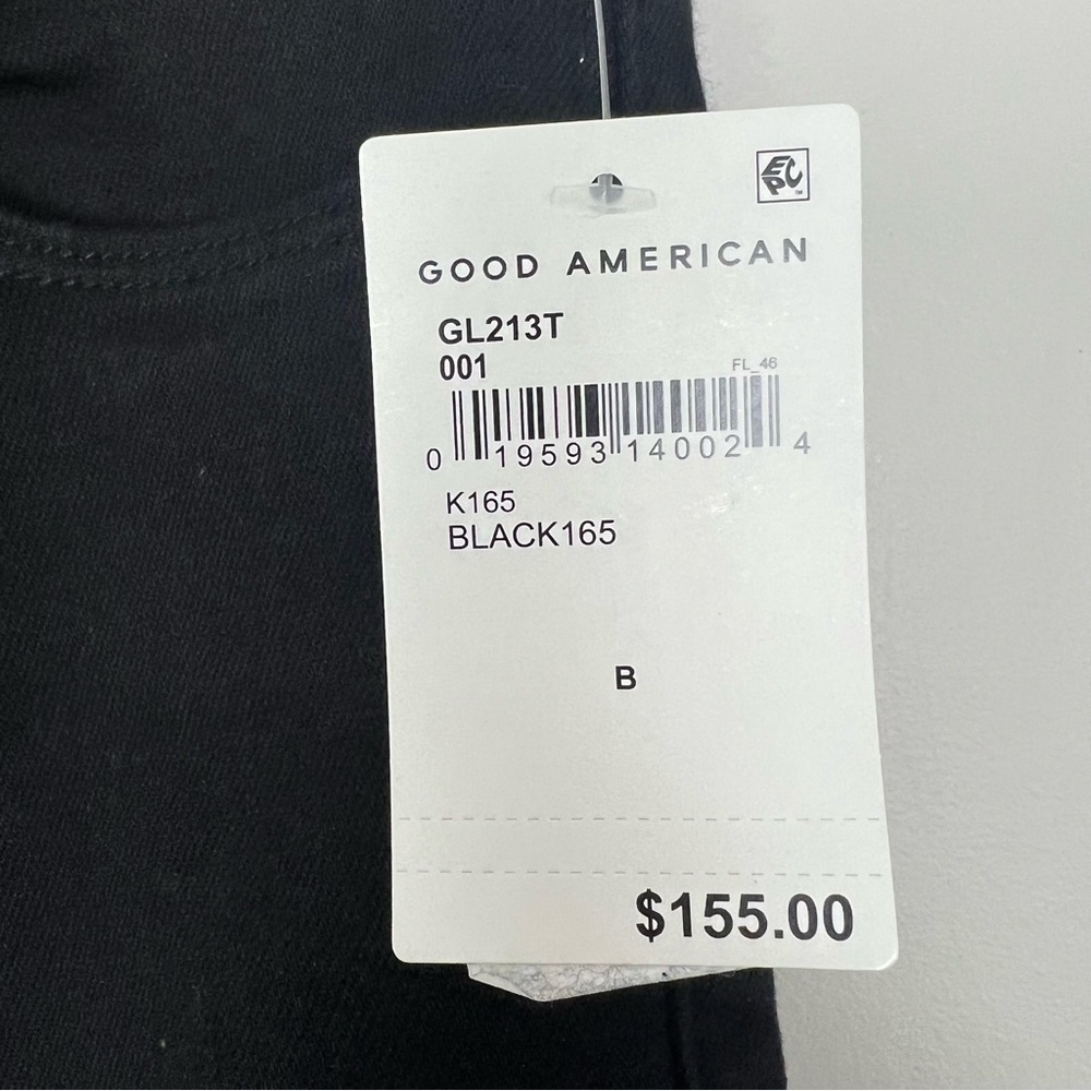 NWT Good American x Calik Denim Always Fits Good Legs Skinny Jeans Black size 6 - Picture 9 of 13